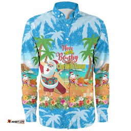 Amazing Aussie Australia Christmas Custom Have A Very Beachy Chrissie Xmas Long Sleeve Shirt