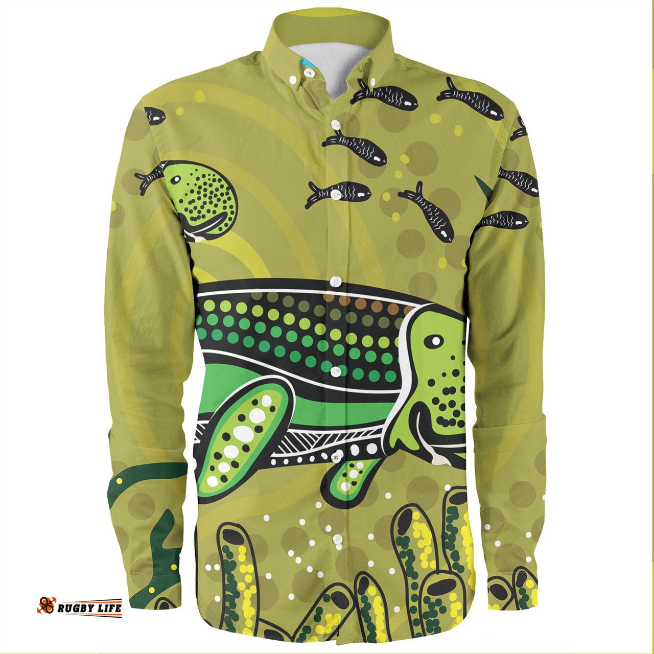 Amazing Aussie Australia Aboriginals Mother And Baby Dugong Aboriginal Arts Long Sleeve Shirt