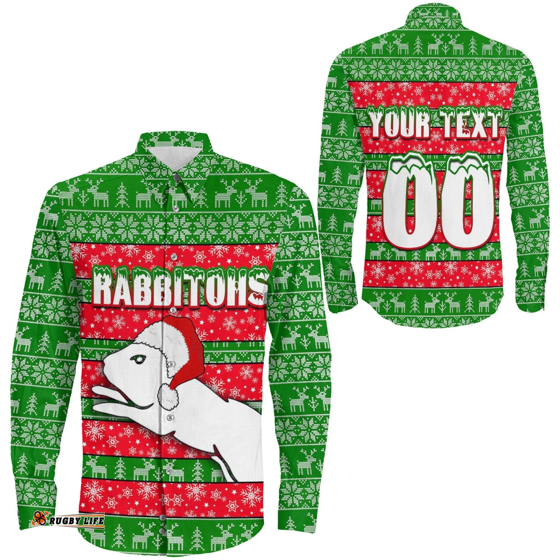 Custom South Sydney Rabbitohs Aboriginal Tattoo Long Sleeve Button Shirt