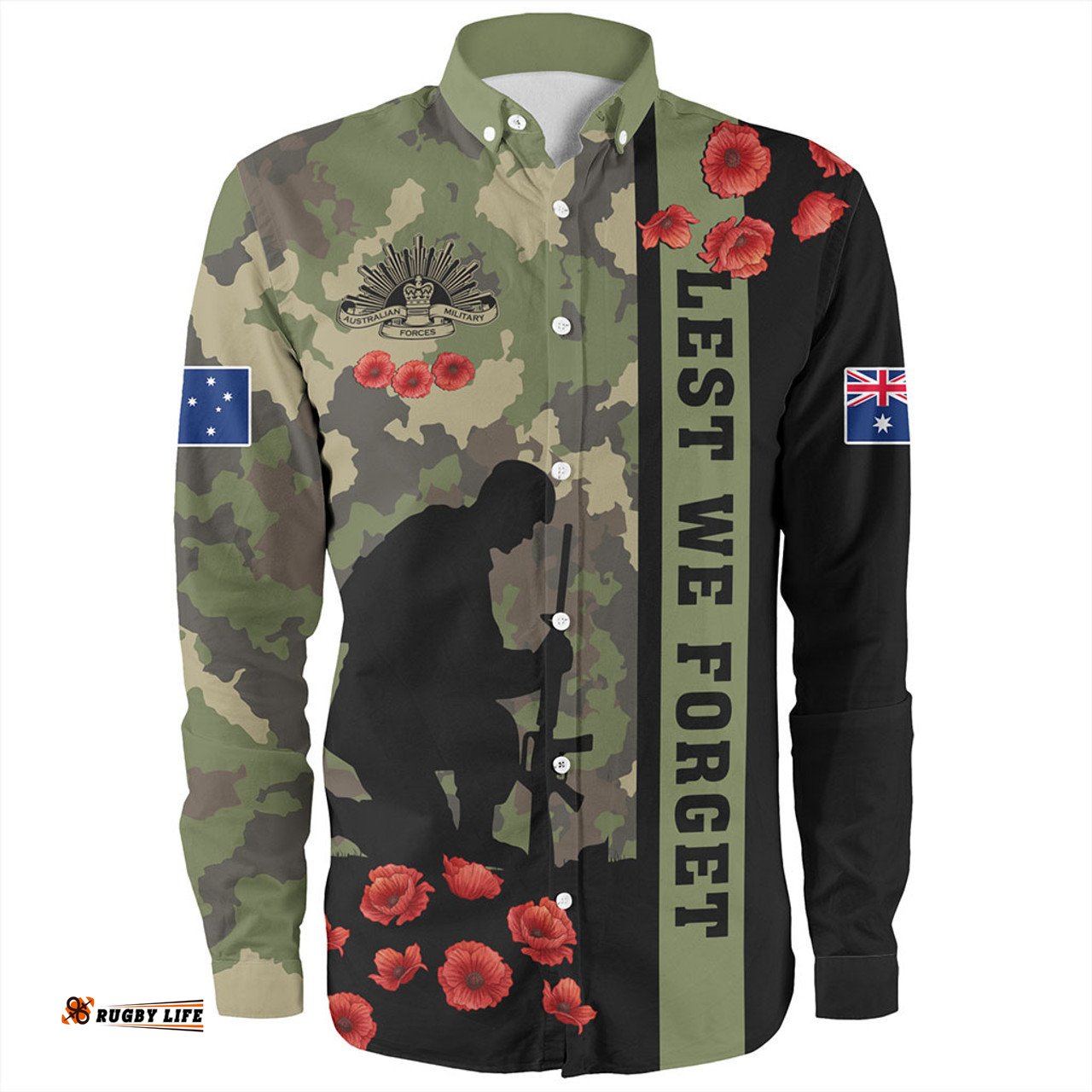 Amazing Aussie Australia Lest We Forget Military Camouflage Simple Style Long Sleeve Shirt