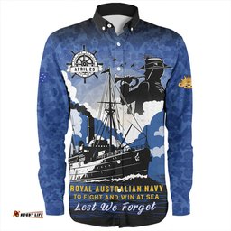Amazing Aussie Australia Anzac Day Royal Australian Navy Camouflage Style Long Sleeve Shirt
