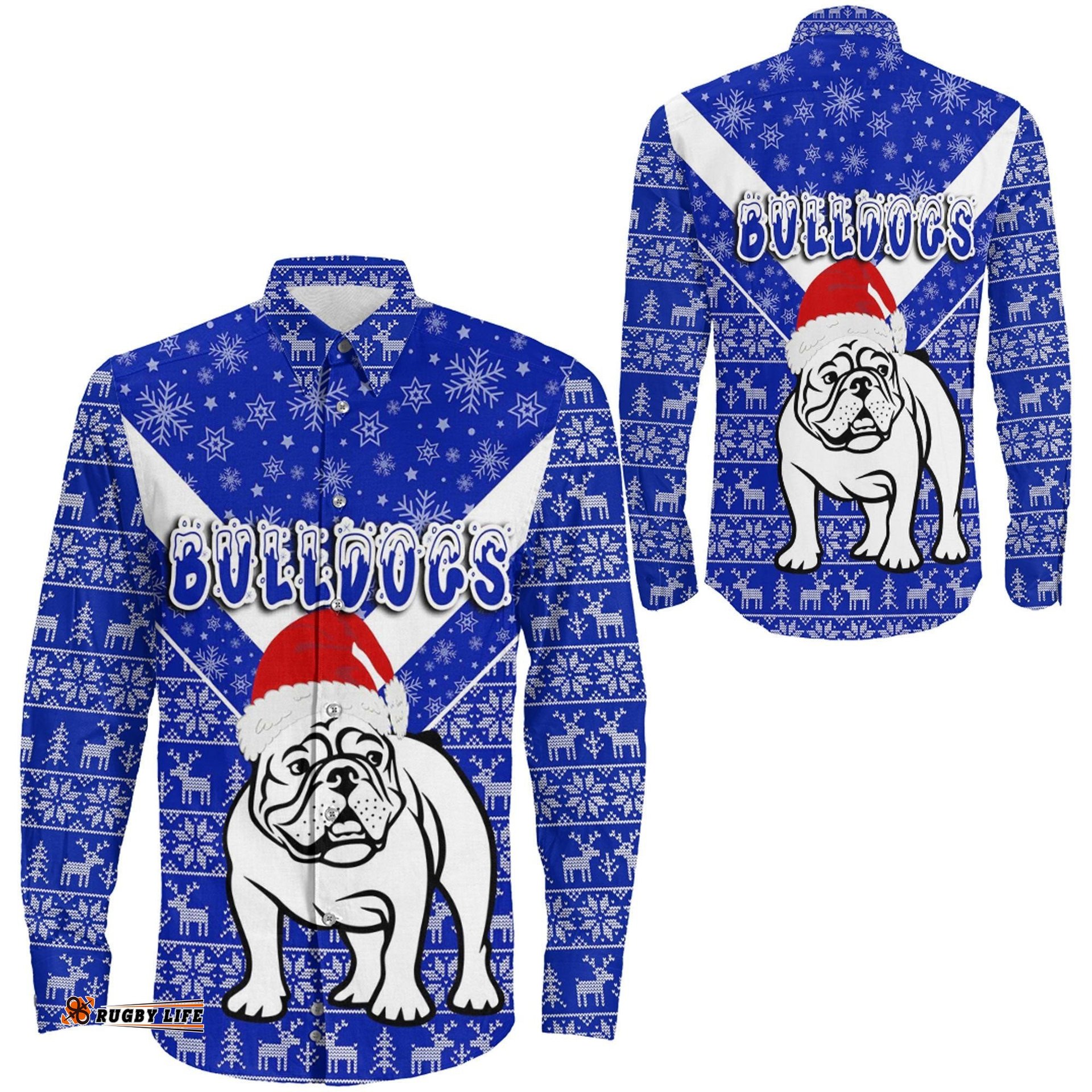 Canterbury-Bankstown Bulldogs Christmas Long Sleeve Button Shirt