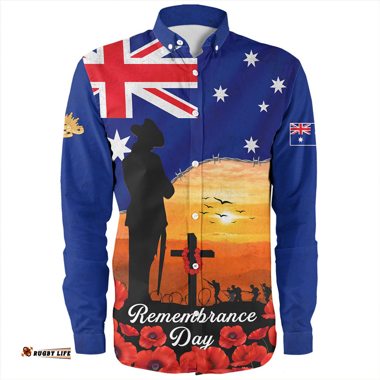 Amazing Aussie Australia Lest We Forget Remembrance Day Tribute Long Sleeve Shirt