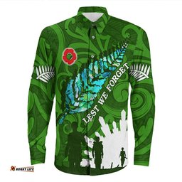 New Zealand Anzac Walking In The Sun Long Sleeve Button Shirt
