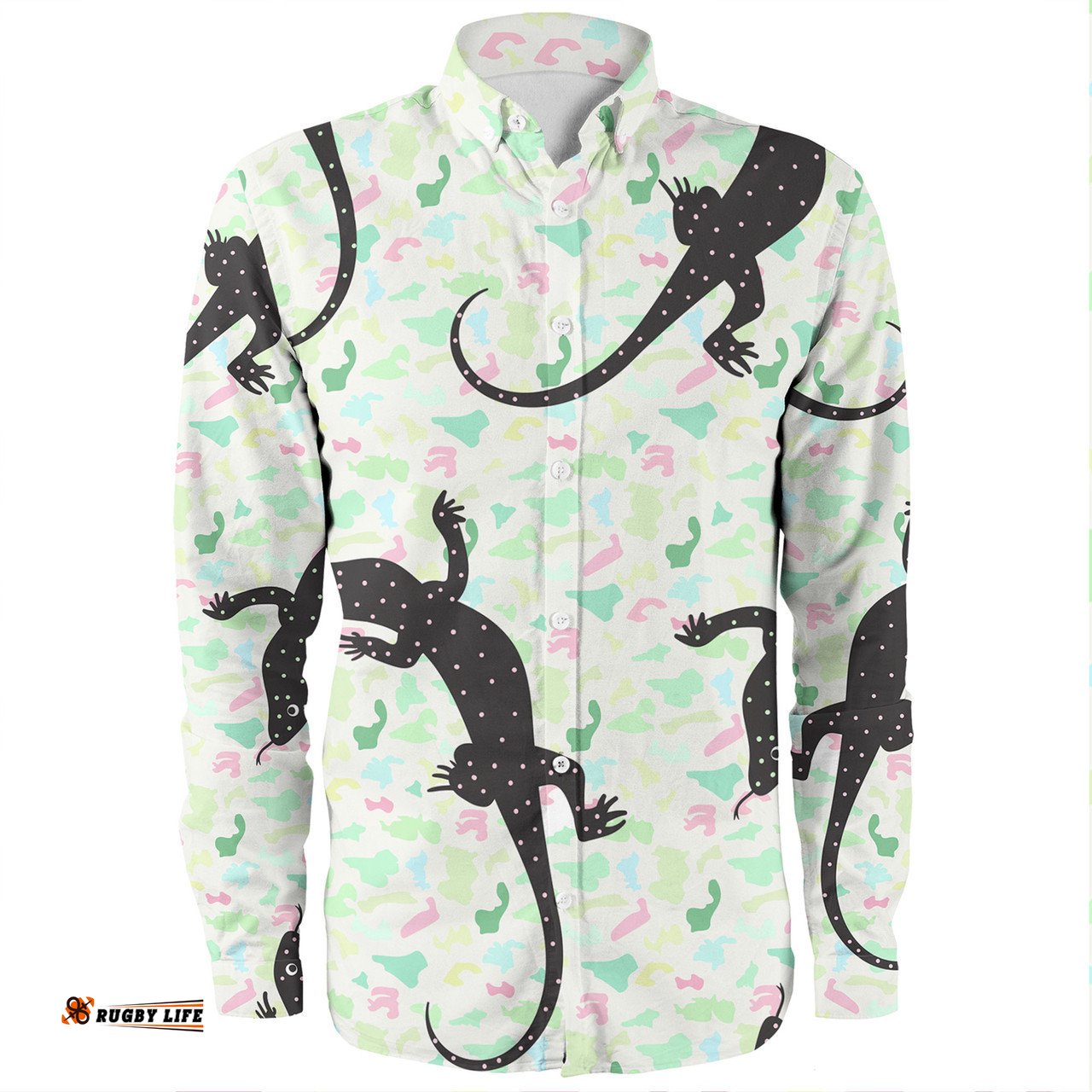 Amazing Aussie Australia Goannas Aboriginal Goanna Dot Art Colorful Inspired s Long Sleeve Shirt