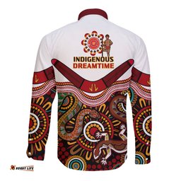 Australia Indigenous Rugby Long Sleeve Button Shirt All Stars Aussie Snake And Lizard
