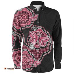 Amazing Aussie Australia Aboriginal Butterfly Dot Art Inspired Long Sleeve Shirt
