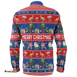 Amazing Aussie Australia Christmas Custom Tropical Ugly Xmas Santa Dapping And Dancing Long Sleeve Shirt