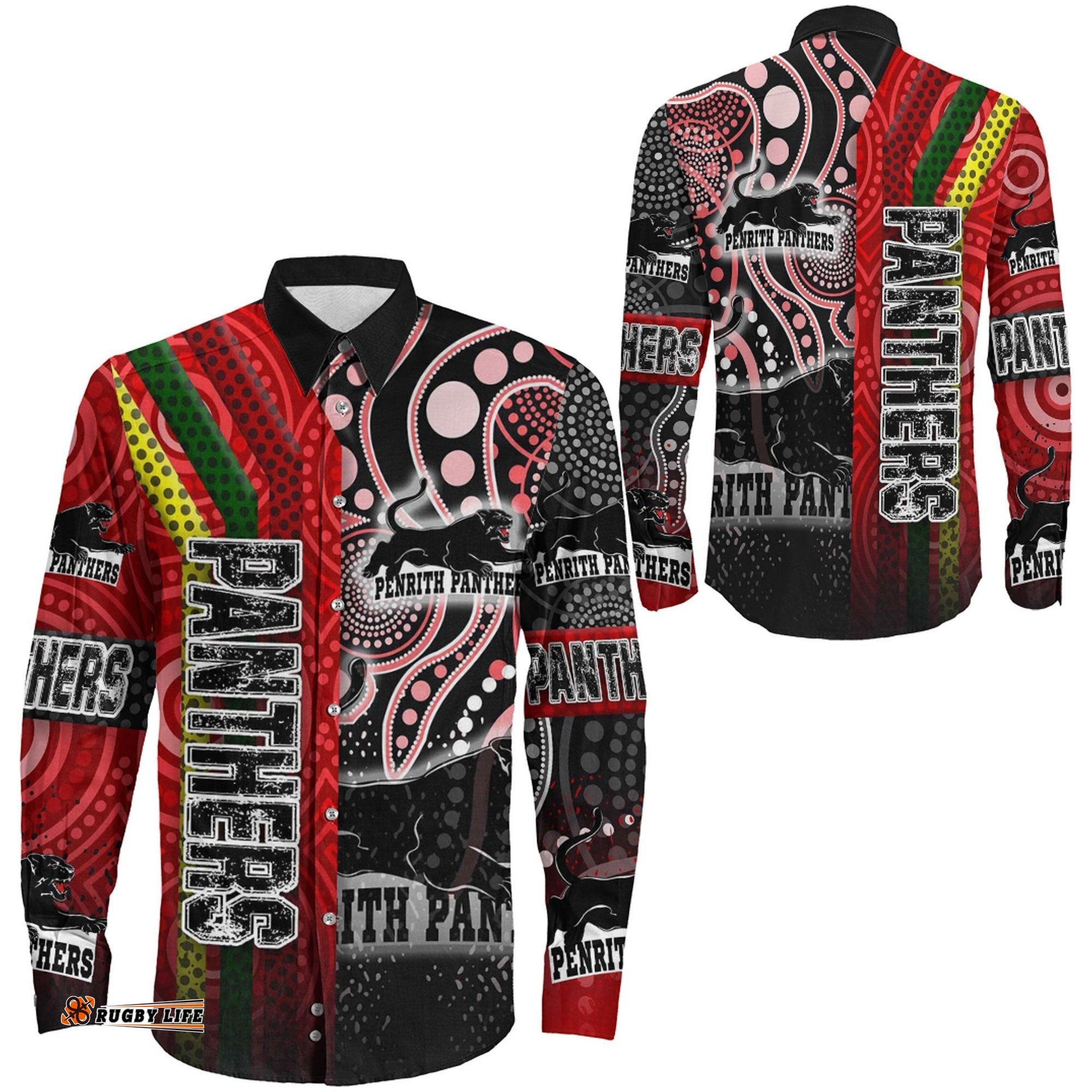 Penrith Panthers Sporty Style Long Sleeve Button Shirt