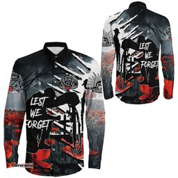 Spirit Anzac Day Soldier Long Sleeve Button Shirt