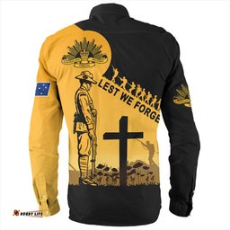 Amazing Aussie Australia Custom Anzac Day Soldiers Lest We Forget Poppy Long Sleeve Shirt