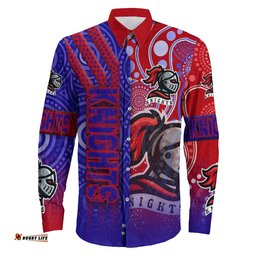 Newcastle Knights Sporty Style Long Sleeve Button Shirt