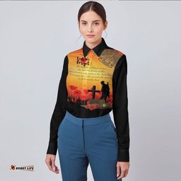 Anzac Day We Shall Remember Them Long Sleeve Button Shirt