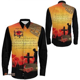 Anzac Day We Shall Remember Them Long Sleeve Button Shirt