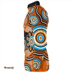 Amazing Aussie Australia Aboriginal Indigenous Dot Painting Orange Long Sleeve Shirt