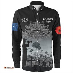 Amazing Aussie Australia Anzac Day Lest We Forget Black Long Sleeve Shirt