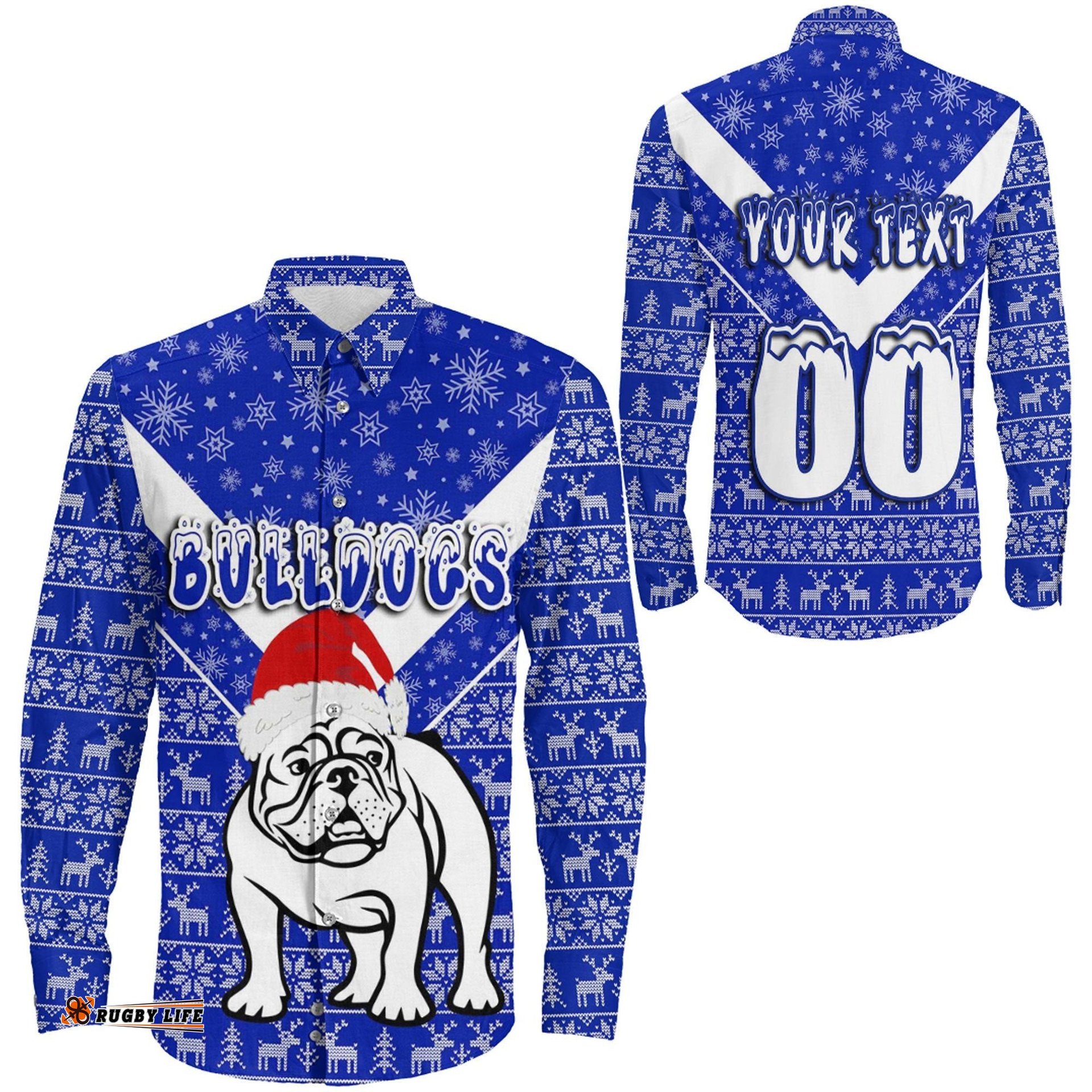 Custom Canterbury-Bankstown Bulldogs Aboriginal Tattoo Long Sleeve Button Shirt