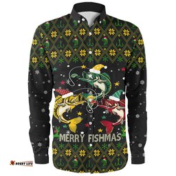 Amazing Aussie Australia Christmas Fishing Custom Merry Fishmas Fishing Ugly Christmas Long Sleeve Shirt