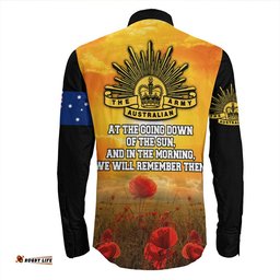 Australia Standing Guard Anzac Day Long Sleeve Button Shirt