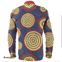 Amazing Aussie Australia Aboriginals Beautiful Indigenous Seamless Pattern Based in Universe with Galaxies Forms Long Sleeve Shirt