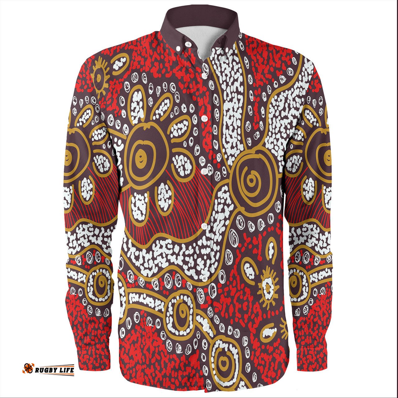 Amazing Aussie Australia Aboriginals Aboriginal Contemporary Dot Painting Inspireds Long Sleeve Shirt