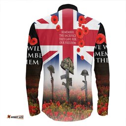 Remember The Sacrifice They Gave For Out Freedom Long Sleeve Button Shirt