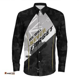 Custom Anzac Day We Will Never Forget Long Sleeve Button Shirt