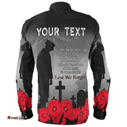Amazing Aussie Australia Anzac Day Custom Remembrance Day Soldier In A Red Poppies Field Long Sleeve Shirt