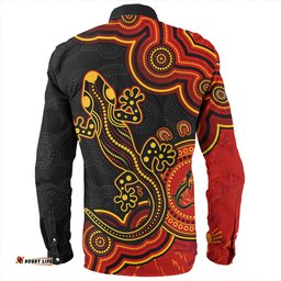 Amazing Aussie Australia Aboriginal Lizard Dreaming Outback Long Sleeve Shirt