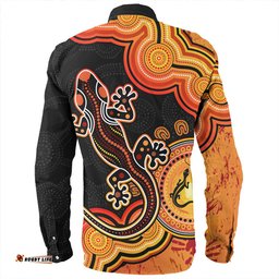 Amazing Aussie Australia Aboriginal Lizard Dreaming Outback Long Sleeve Shirt