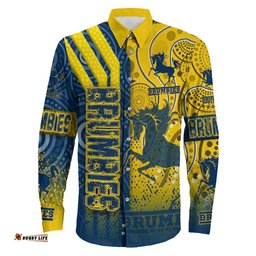 Brumbies Sporty Style Long Sleeve Button Shirt