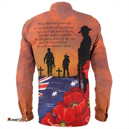 Amazing Aussie Australia Lest We Forger Soldiers Flag With Poppy Flower Long Sleeve Shirt