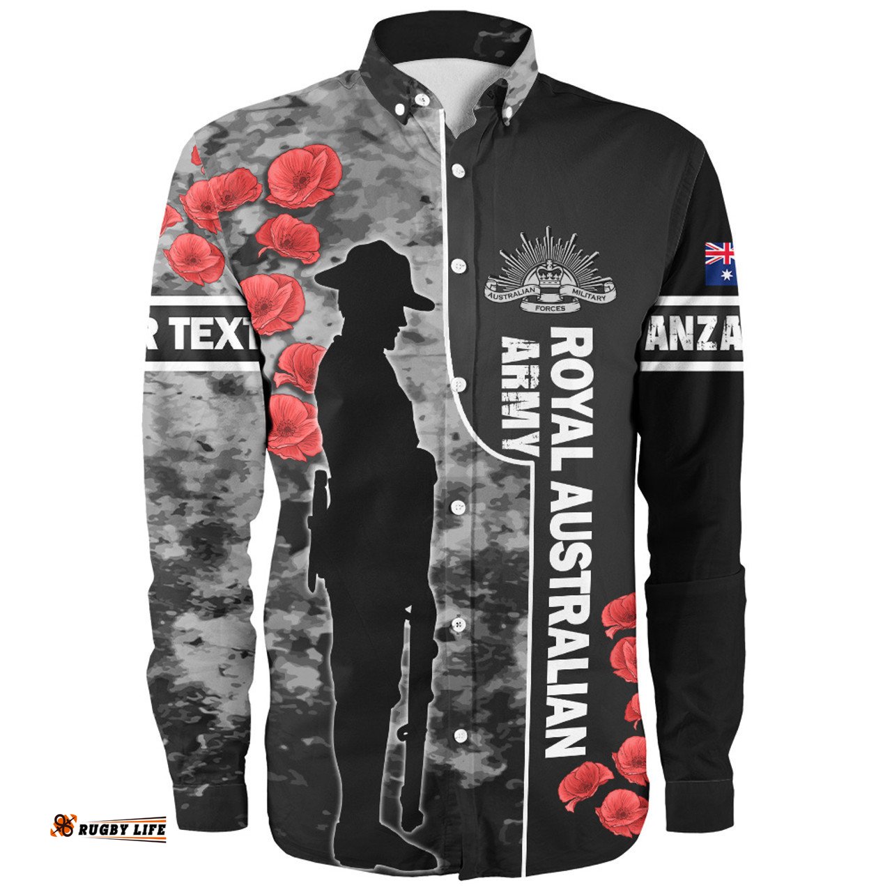 Amazing Aussie Australia Custom Royal Australian Army Anzac Day Camouflage Style Long Sleeve Shirt