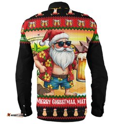 Amazing Aussie Australia Christmas Santa Beer Cheers Style Long Sleeve Shirt
