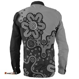 Amazing Aussie Australia Aboriginal Style Of Background Grey Long Sleeve Shirt