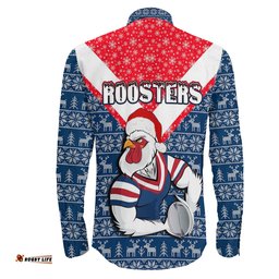 Sydney Roosters Christmas Long Sleeve Button Shirt