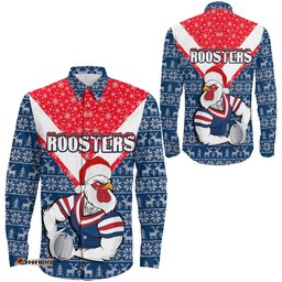 Sydney Roosters Christmas Long Sleeve Button Shirt