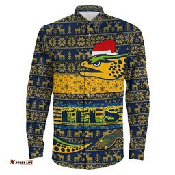 Custom Parramatta Eels Aboriginal Tattoo Long Sleeve Button Shirt