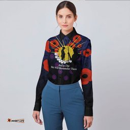 Anzac Day We Will Remember Them Long Sleeve Button Shirt
