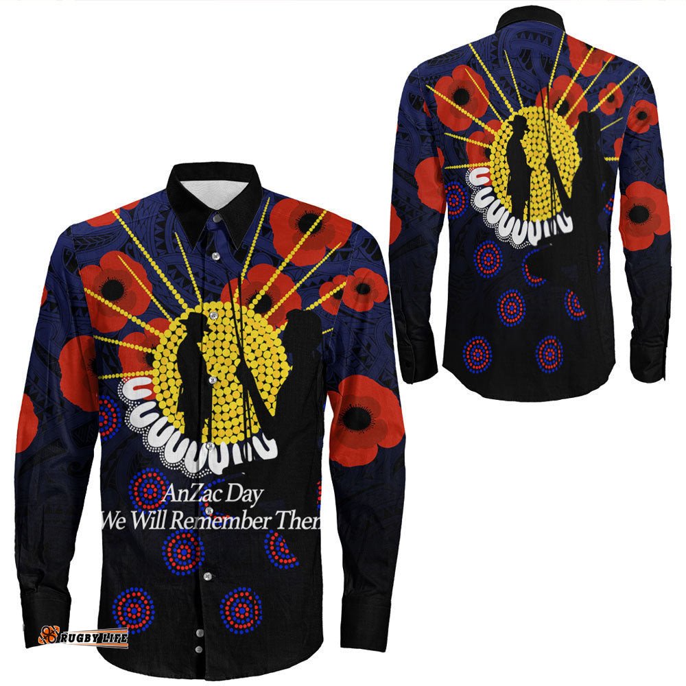 Anzac Day We Will Remember Them Long Sleeve Button Shirt
