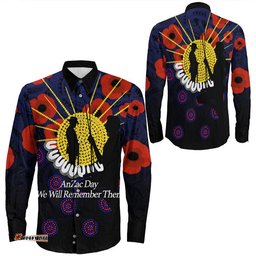 Anzac Day We Will Remember Them Long Sleeve Button Shirt