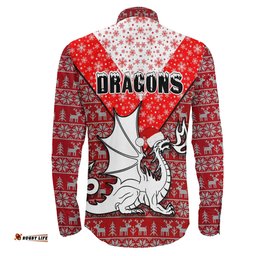 St. George Illawarra Dragons Christmas Long Sleeve Button Shirt