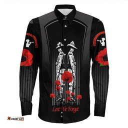 Anzac Remembrance Day Lest We Forget Long Sleeve Button Shirt