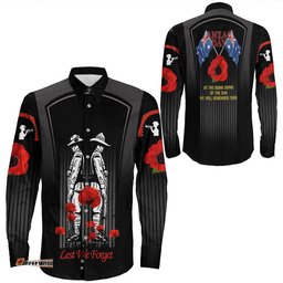 Anzac Remembrance Day Lest We Forget Long Sleeve Button Shirt