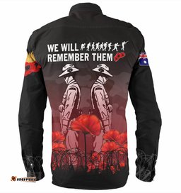 Amazing Aussie Australia Anzac Day Anzac Day Soldier We Will Remember Them Shirt Red Long Sleeve Shirt