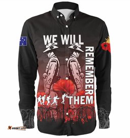 Amazing Aussie Australia Anzac Day Anzac Day Soldier We Will Remember Them Shirt Red Long Sleeve Shirt