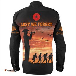 Amazing Aussie Australia Anzac Lest We Forget Sunset Soldiers Army Long Sleeve Shirt