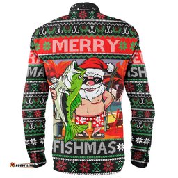Amazing Aussie Australia Christmas Fishing Merrry Fishmas Angler Santa Claus Long Sleeve Shirt