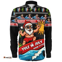 Amazing Aussie Australia Santa's Yule Wave Ride Long Sleeve Shirt
