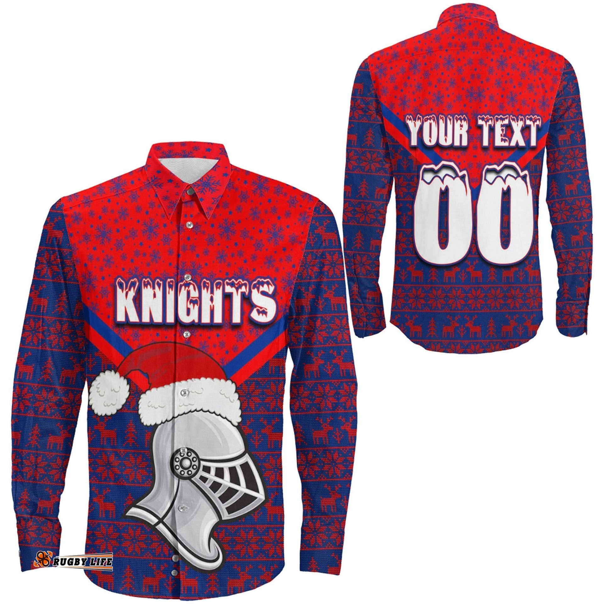 Custom Newcastle Knights Aboriginal Tattoo Long Sleeve Button Shirt